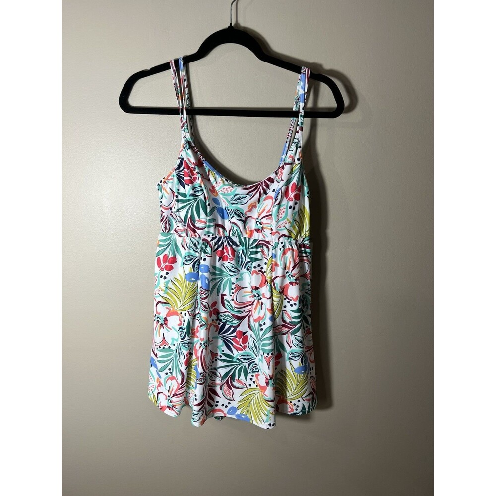 Sonnet Shores Swim Dress Babydoll Floral Bathing Suit 1 Piece  12 NEW